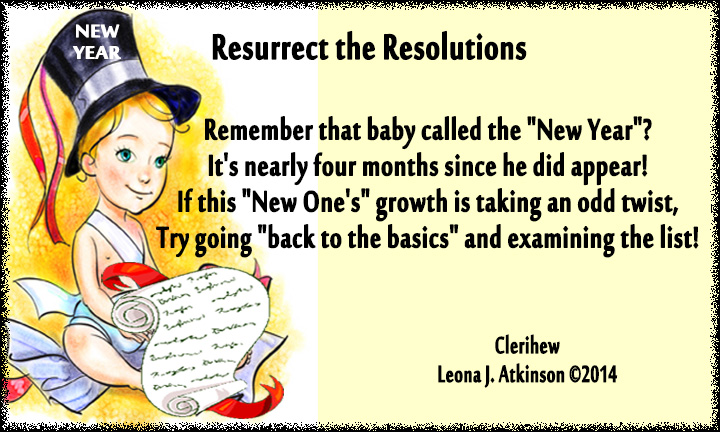 New Year Baby and Resolutions List--Clerihew poem