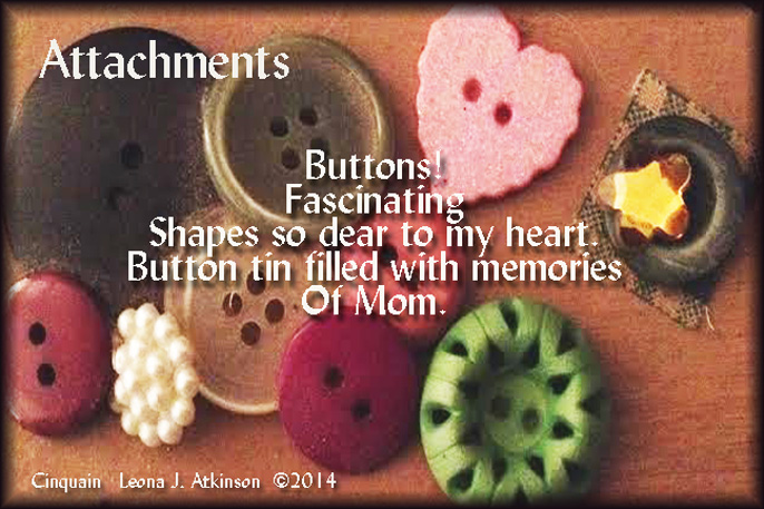 photo of buttons--National Button Day--Cinquain poem about buttons