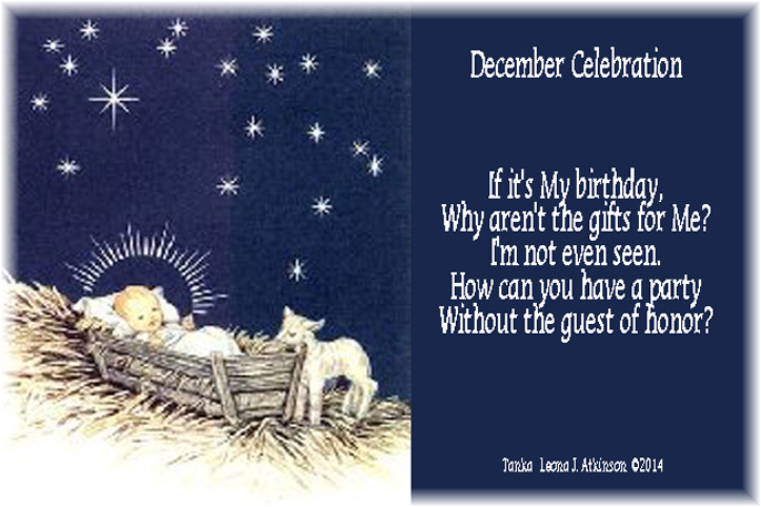 Tanka poem about December Celebration--Christ's birth