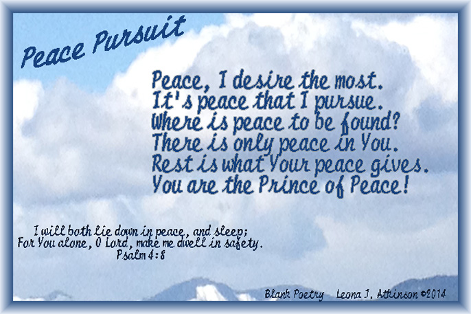 Peace Pursuit--Blank Poetry