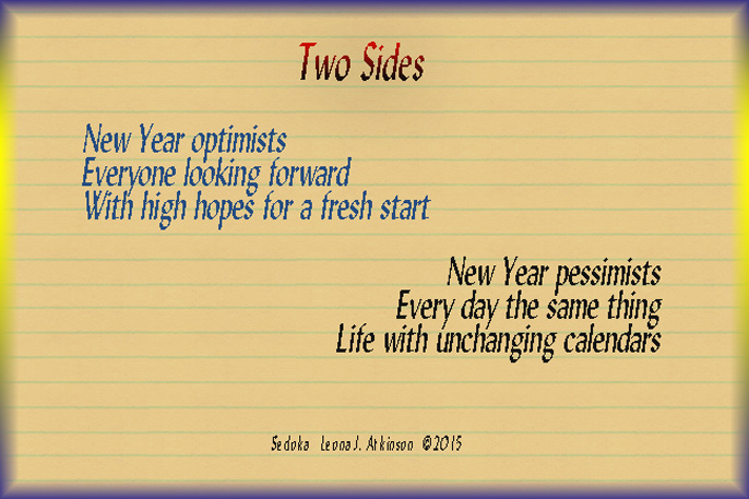 Sedoka poem about New Year