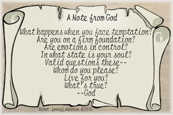 A Note from God--Nonet poem