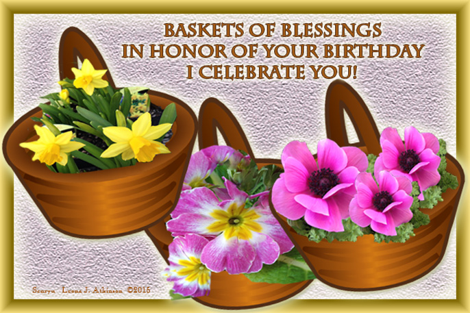 Baskets of Spring Flowers--Senryu birthday poem