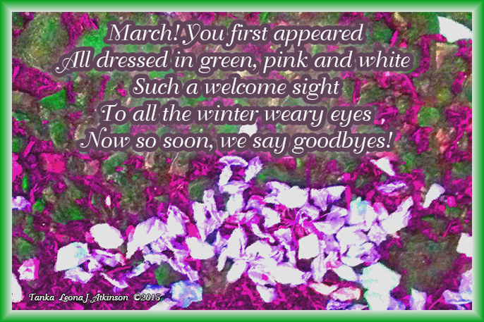 Tanka-Rhyme bidding March 2015 goodbye