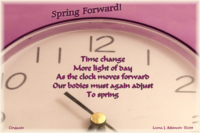 Daylight Savings Time--Spring Forward poem-Cinquain