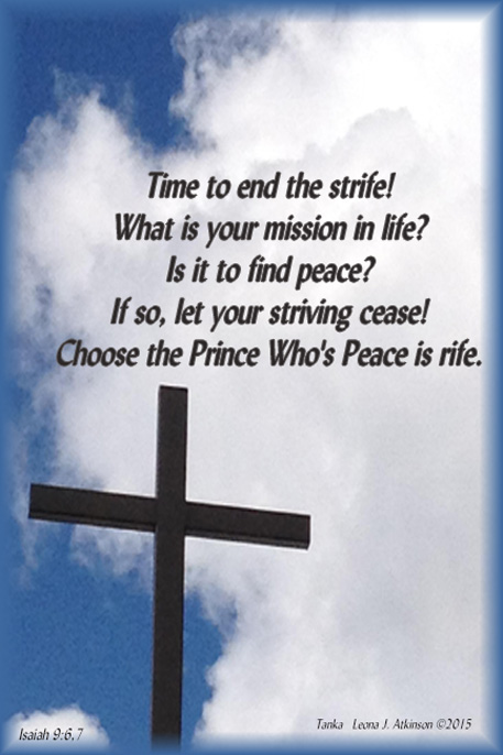 Prince of Peace--Isaiah 9:6,7--Tanka poem