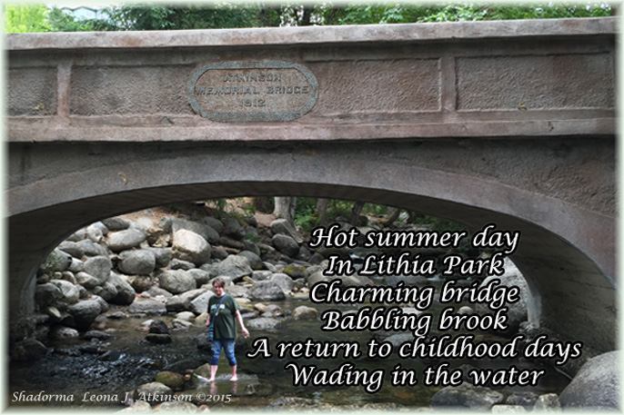 Ashland, Oregon--Bridge and Lithia Park--Shadorma poem