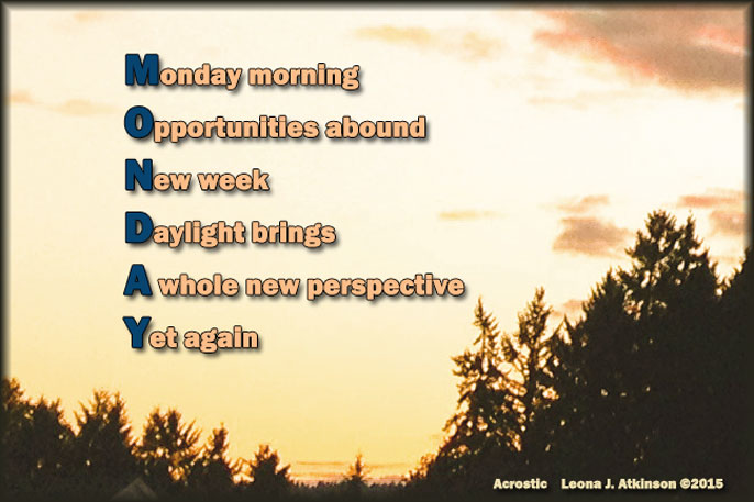 Monday--Acrostic poem