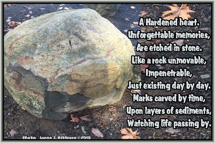photo of a rock--Choka poem about a hardened heart