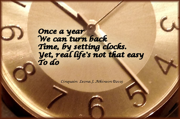 clock-Cinquain poem about turning back time