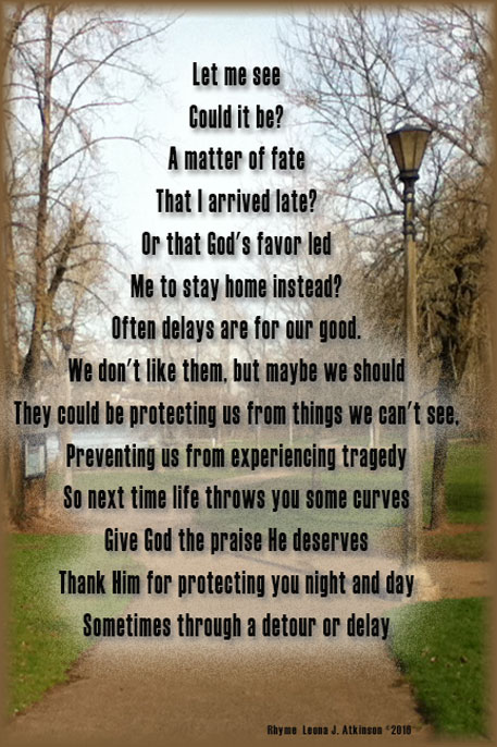 Rhyme poem about detours and delays in life