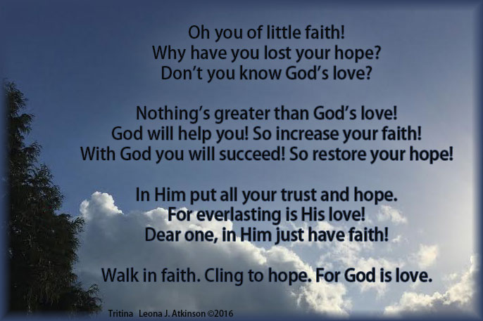 Tritina poem about faith, hope, love