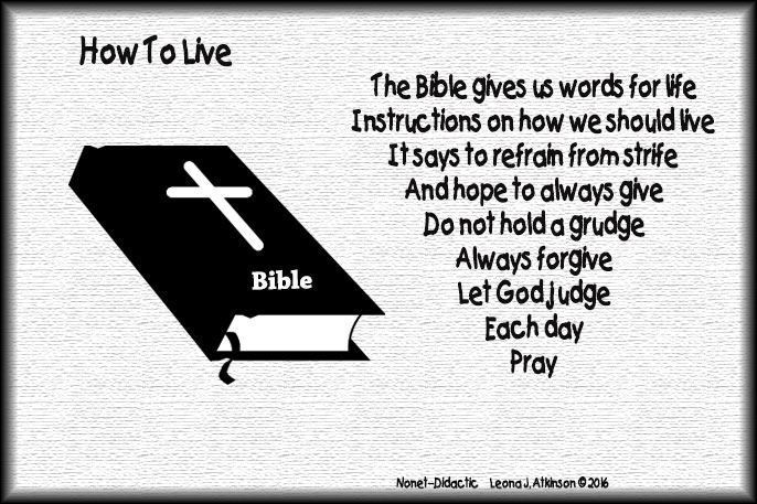 How to Live--Didactic poem