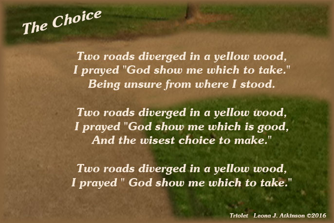 Triolet--poem about life choice