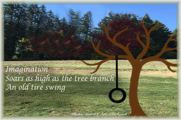 Haiku--Old tire swing