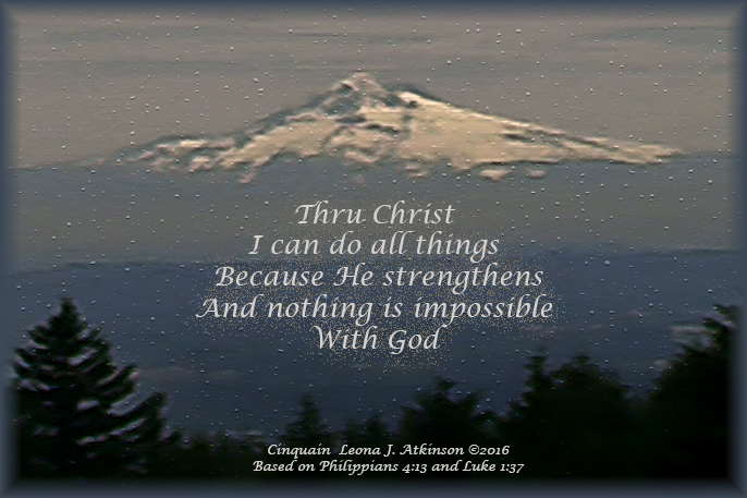 Mt. Hood, Cinquain poem, daily reminder from scriptures
