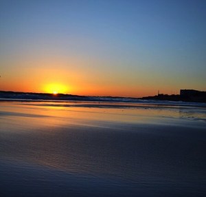 Western sunset at the beach