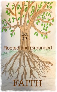 Tree with deep roots in faith original drawing