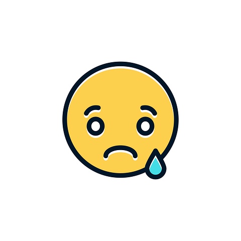 Sad face with teardrop