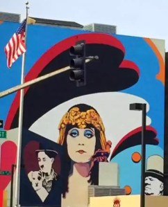 Mural of Vaudeville stars on Elisdore Theatre Salem, OR