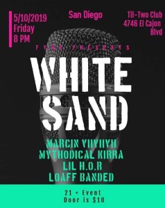 San Diego Show flyer for MARCIN VIIVIIVII and FVMZ