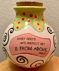 Jar with James 1:17 scripture 
