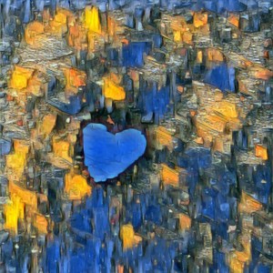 Original photo of a small heart, enhanced in a photo app