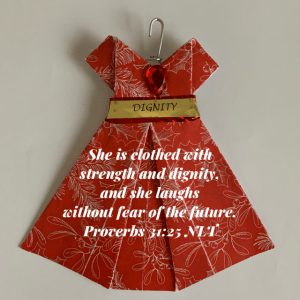 Origami dress ornament, dignity