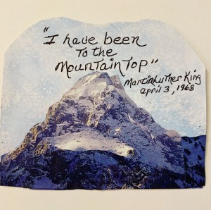 Paper collage of a mountain by Leona J. Atkinson©️2020