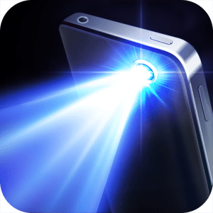 iPhone flashlight shining